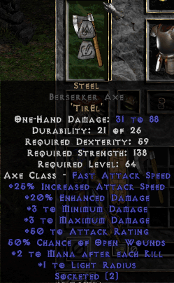 Steel Rune Word in Berserker Axe